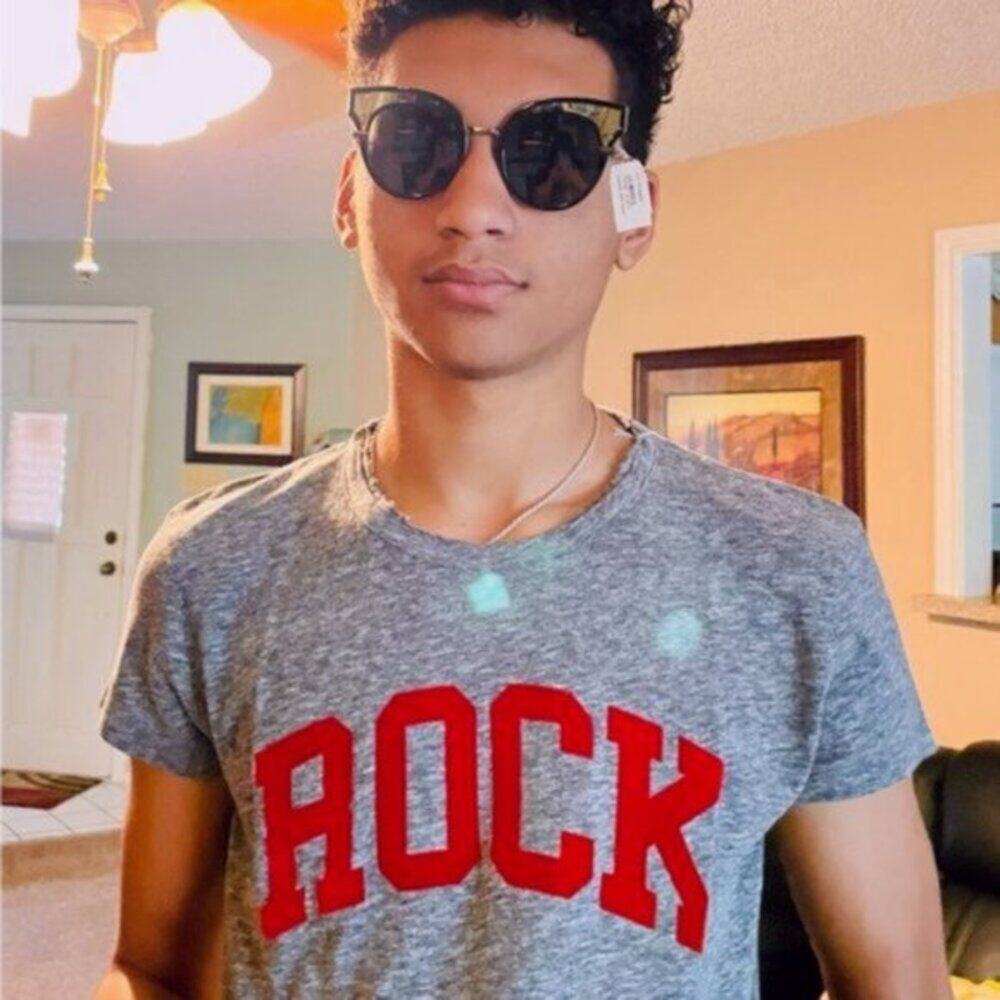 Zadig & Voltaire Flocked Rock Detail Tee Gray M - Picture 8 of 12